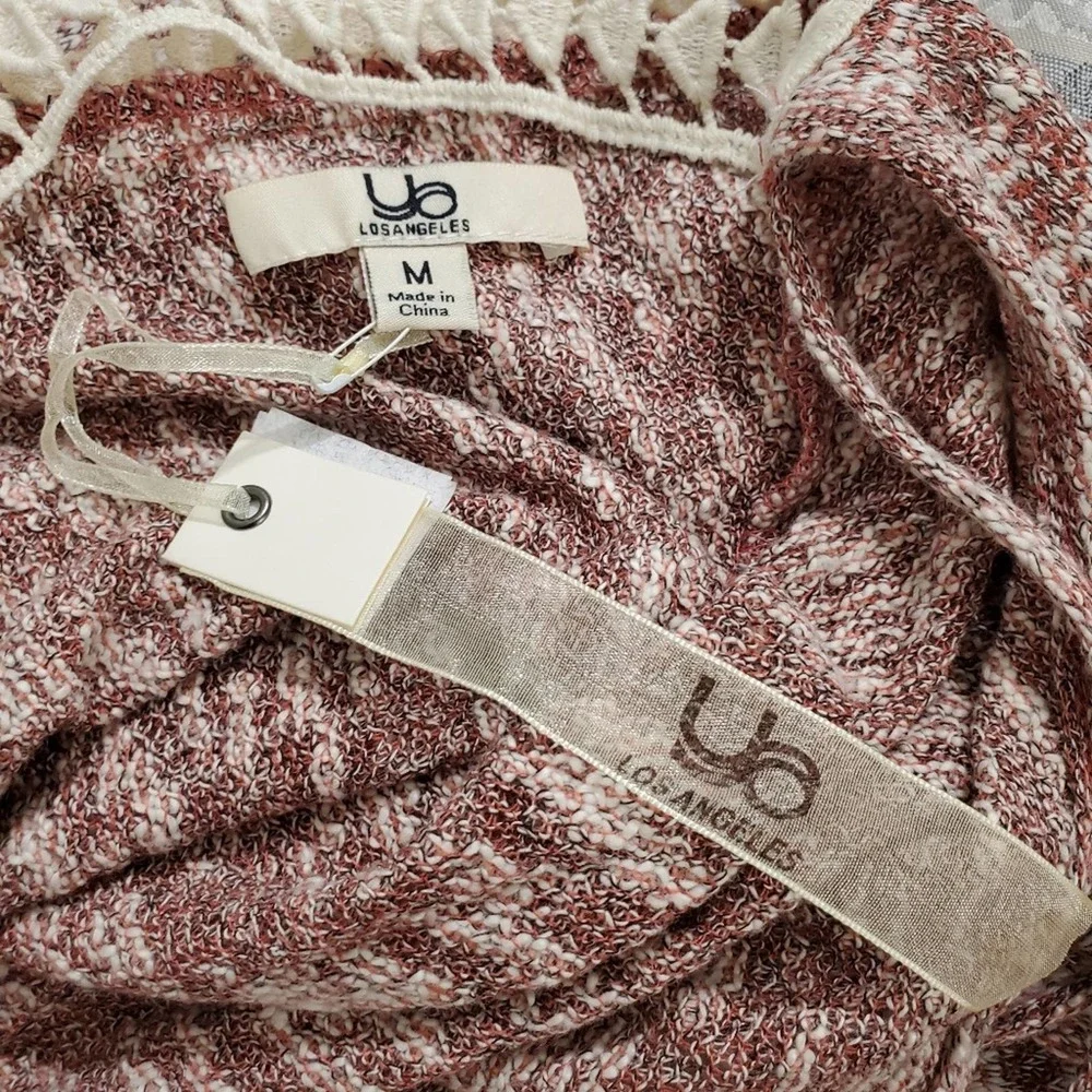 NWT Ya Los Angeles Open Back Crochet Shirt